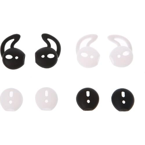 Silicone Earphone Tips Earbuds Cover With Hook For Apple EarPods AirPods Earphone Silicone Tips 4 Pair