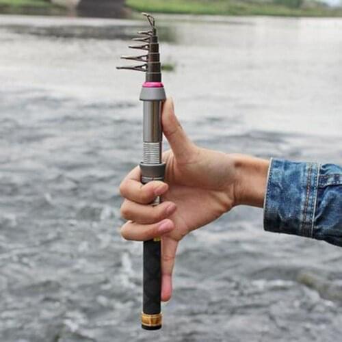 1.3-2.7m Mini Telescopic Carbon Fiber Outdoor Sea Fishing Rod Pole Fish Tackle Fishing Rod Pole Travel Sea Boat Rock Fishing Rod