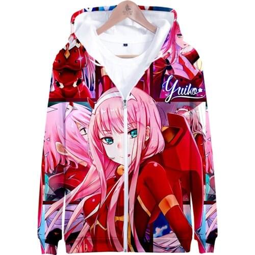DARLING in the FRANXX Hoodies Zipper Men/women Sweatshirt Autumn Winter Coat Harajuku Hoodies 3D Male Sweatshirt Zipper Hoodies
