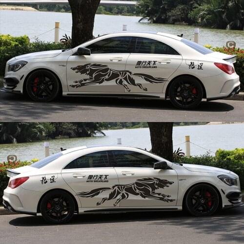 Wolf personality body decals Wolf totem full car stickers Car waist line pull flowers Vehicle stickers modified cover stickers