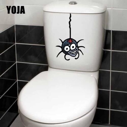 YOJA 14.5X23.3CM Interesting Spider Animals Wall Sticker Home Decor Toilet Seat Decal T5-1340