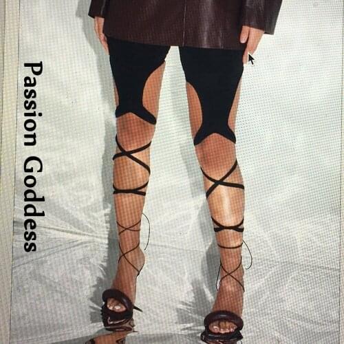 Athleisure Women Strappy Leggings Fitness Slim High Waist Sexy Bandage Cut-out Legging Athleisure Elastic Hole Jeggings Pants