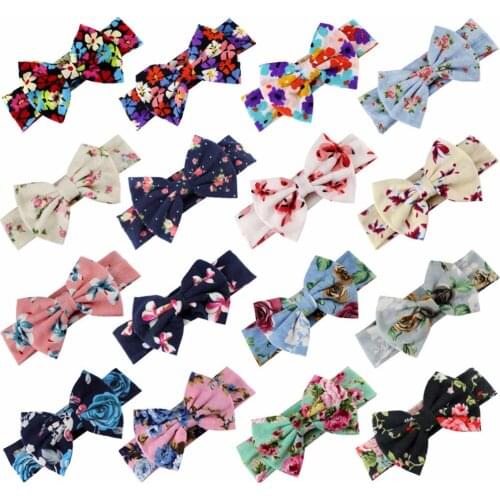10pcs / lot , print cotton messy bow headband , hair bowknot headdress hair accessories