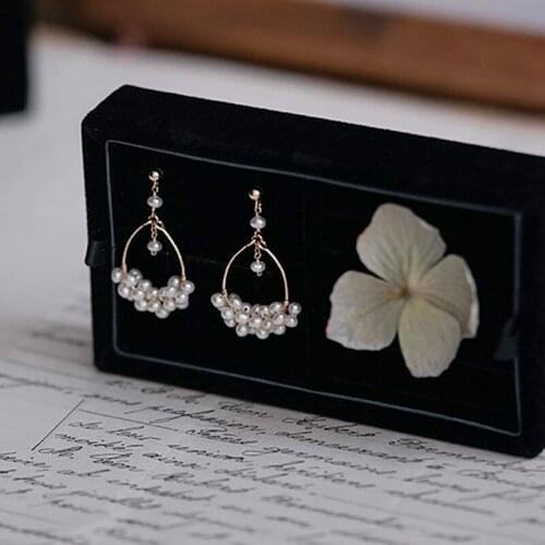 14K Gold Filled Exquisite Simple Pearl Earrings Female Crystal Water Drop Tassel Earrings Ladies Exquisite Jewelry