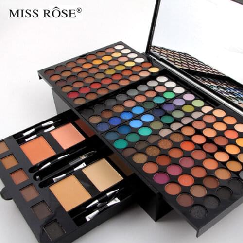 180 colors matte nude shimmer eyeshadow palette makeup set with brush mirror Shrink professional Cosmetic case makeup kit