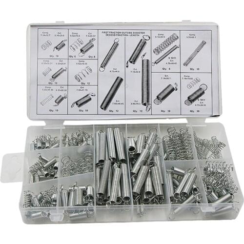 200PCS Microwave Oven Parts Spring Tension Spring Compression Set Transparent Pp Plastic Boxed 20 Kinds of Specifications A Box