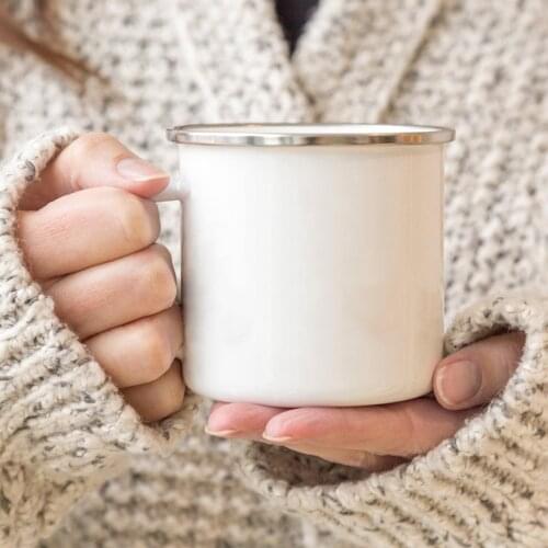 360ml Outdoor Home Water Cups Coffee Tea Cup Creative Vintage Enamel Drinkware Mups Party Holiday Creative Gifts Home Tableware