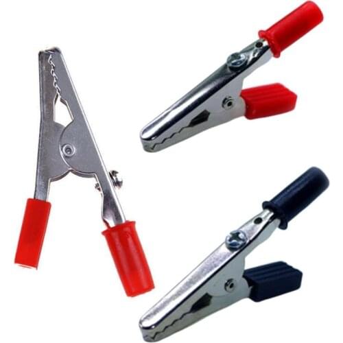 55cm Plastic Cable Metal Clips Alligator Black Red Sheath Clip Wiring Short Positive And Long Clip Negative Handle Clip