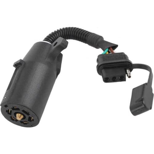 6-24V 7 to 4 Pin Trailer Plug Adapter Blade Round Socket Connector Converter for Caravan Towbar