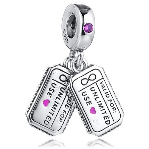 925 Silver Beads Love Coupon Dangle Charm Woman DIY Beads For Jewelry Making Fits European Sterling Silver Bracelets