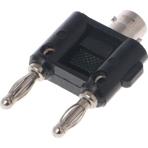 BNC Female Jack To Dual Stacking Banana Male Plug RF Connector Adapter