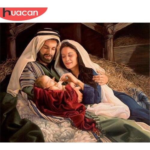 HUACAN 5D DIY Diamond Painting Jesus Mosaic Rhinestone Religion Diamond Embroidery Cross Stitch Portrait Home Decoration