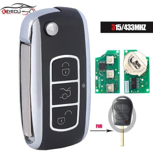 Keyecu Free Programming Upgraded Remote Car Key Fob 315/433MHz ID44 Chip for Land Rover Range Rover 2002-2006 /Sport 2006