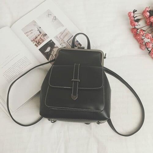 Hot Selling Women Backpack PU Solid Color Adjustable Strap Shoulder Bag Satchel for School