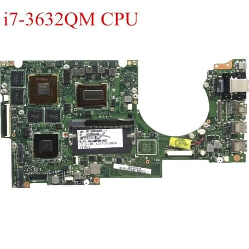 SZWXZY Excellent For ASUS UX51VZA UX51VZ Laptop Motherboard I7-3632QM Or I7-3612HQ CPU 4GB RAM GT650 2GB
