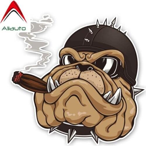 Aliauto Funny Car Sticker The Big Dog Is Smoking PVC Decal Accessories for Mercedes Honda Toyota Volkswagen 16cm*15cm