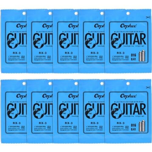 Orphee RX-1 Single String Replacement for Electric Guitar 1st E-String (.009) 10-Pack Nickel Alloy Super Light Tension