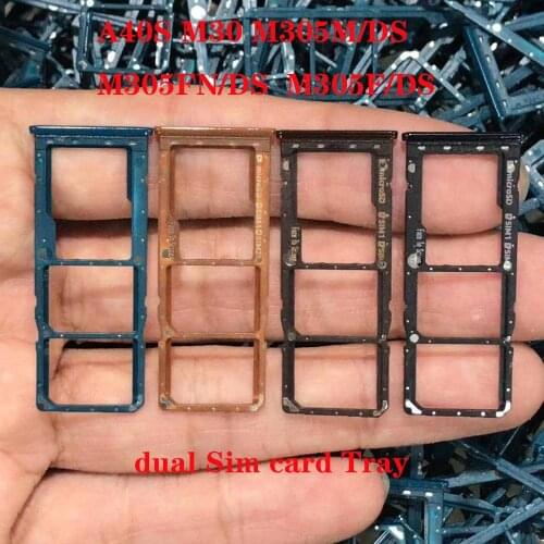 Original DUAL Sim Card Tray SD Card Reader Socket Slot Holder Replacement Part For Samsung Galaxy M10 M20 M30 M40