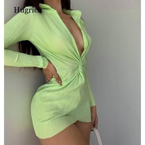 Autumn Fashion Turn-Down Collar Shirt Dress Ruched Sexy V Neck Long Sleeve Button Up Mini Dresses Vestido Clothes