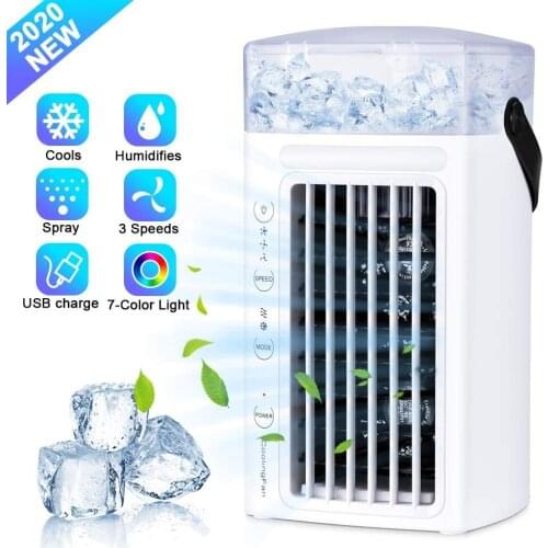 Portable Mini Air Conditioner Air Cooler Multi-function Humidifier Purifier Home Office Quiet Cooling Small Air Conditioner #G2