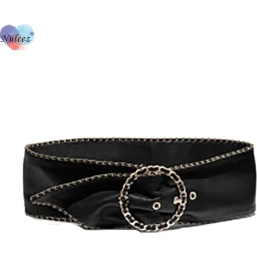 Genuine Cowhide Leather Belt Women Butterfly Bow Copper Buckle 5 cm Wide Cummerbunds Female Fashion Wearing Accessory