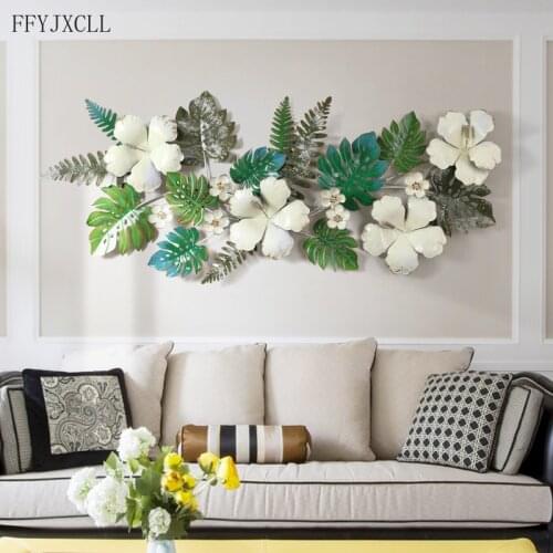 European-style Flowers Light Luxury Iron Wall Decoration Living Room Metal 3D Pendant Creative Restaurant Home Decoration