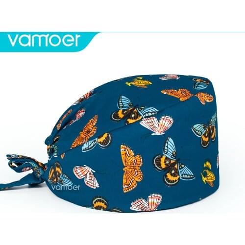 Nurse costume hat Wholesale Cotton Adjustable Pet Work Hats Dust Cap Nursing Cap Elastic Beauty Hats Beauty Salon Hat Pet Scrubs