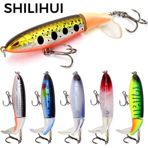 SHILIHUI 1PC Propeller Tractor Hard Bait 15g 11cm Road Sub Bait Floating Pencil Road Sub Bait Cross Border Fishing Gear Minnow