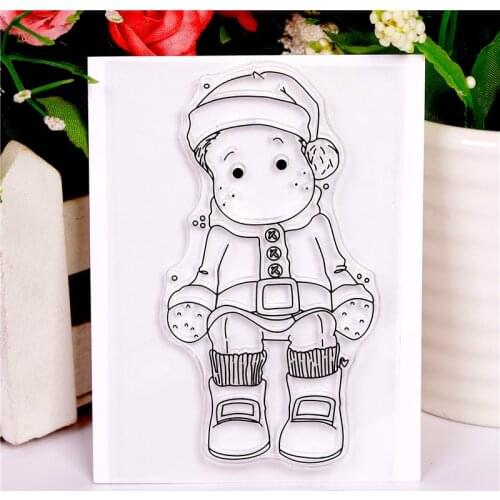 New boy cartoon pattern Stamp And metal die Scrapbooking Alphabet Stamp Embossing Craft making Silicone Transparent Stamps