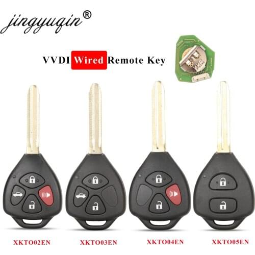 Jingyuqin Wired Universal Remote Key XKTO02EN XKTO03EN XKTO04EN XKTO05EN for Toyota Style Flat 2/3/4 BTN for VVDI2 VVDI Key Tool