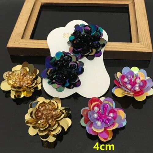 Beaded Flower Patch for Clothing Sewing on Beading Applique Shirt Shoes Bags DIY Decoration Patches