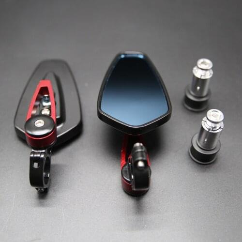 Universal 1 Pair 7/8" 22mm Motorcycle Aluminum Rear View Black Handle Bar End Side Rearview Mirrors