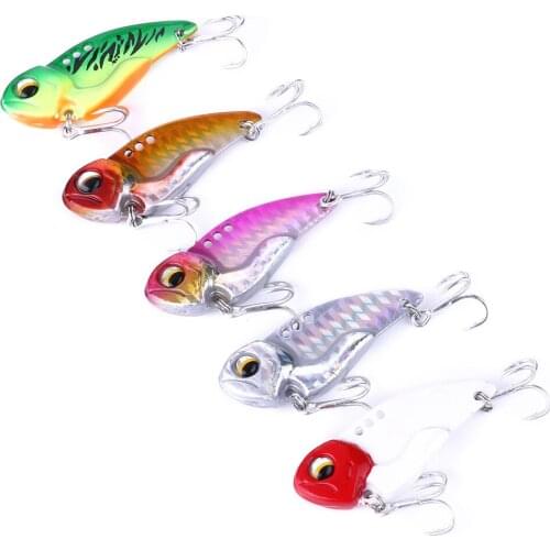 1PC 7g 14g 20g Lead Painting 3D Eyes Floating Metal VIB Minnow Spoon Fishing Jig Lure Hard Bait Fishing Tackle Treble Hook