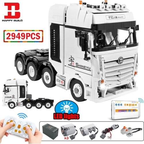 2681pcs City APP RC Technical Truck Car Building Blocks MOC Remote Control Programming Trailer Vehicle Bricks Toys For Children