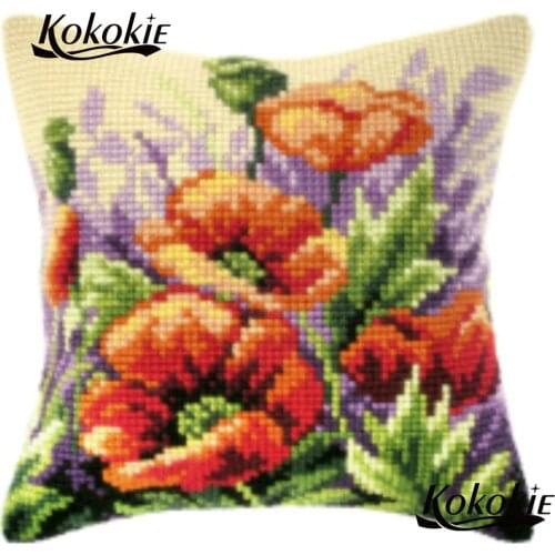 3d cushion mat handmade accessories for flower printing throw pillow case cross stitch kit handicraft embroider needlework kits