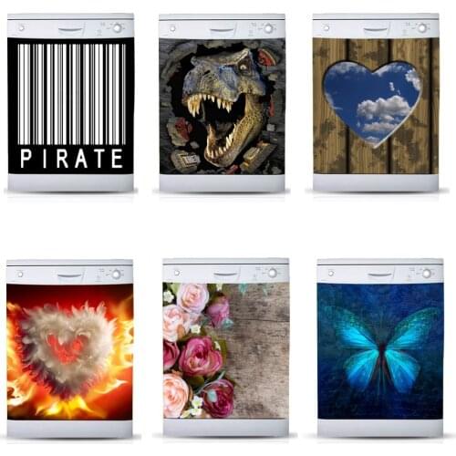 Wholesales 3D Self Adhesive Dishwasher Stickers Wall Sticker Kids Art Fridge Door Cover Kitchen Accessories Decor Home Living