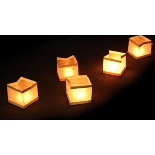 50 pcs 15CM Outdoor White Chinese Wishing Paper Lanterns Environmentally Water Floating Candle Lanterns For Festival And Washing