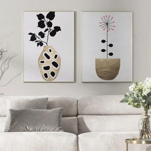 Abstract YWDECOR Modern Flower in a Vase Orchid Canvas Painting Print on Canvas Wall Art Picture Poster Living Room Home Decor