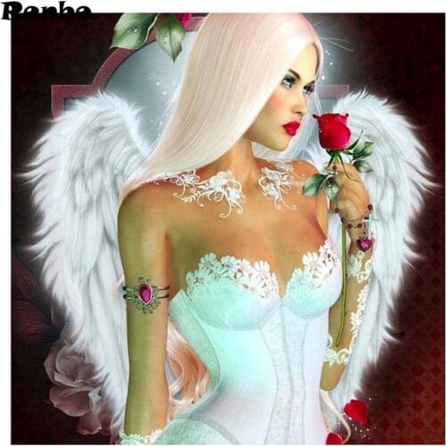 Full square round 5D DIY Diamond Painting By Numbers angel girl 3d embroidery diamond mosaic cross stitch kits home decoration