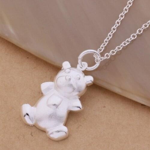 AN289 stearling silver color color Necklace silver color color fashion jewelry pendant Little Bear /batajsaa alrajcya