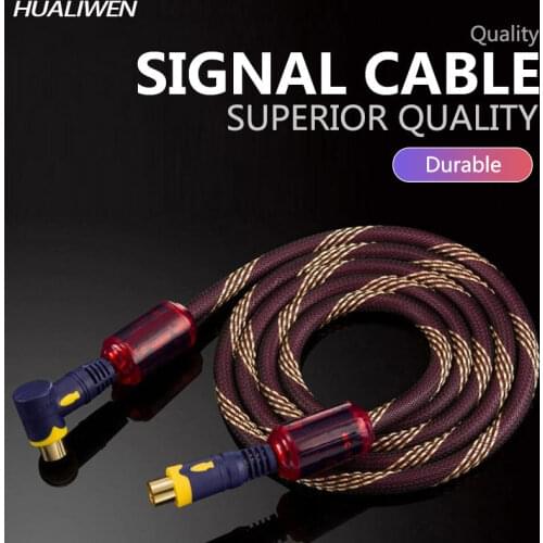 Oxygen-free copper 99%Digital TV Cable 90 degree M/M Coaxial Satellite Antenna Cable Video Cable for HD Television Line