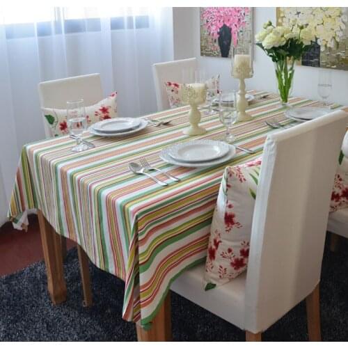 Free shipping Cotton striped table cloth pastoral coffee table cloth tablecloths