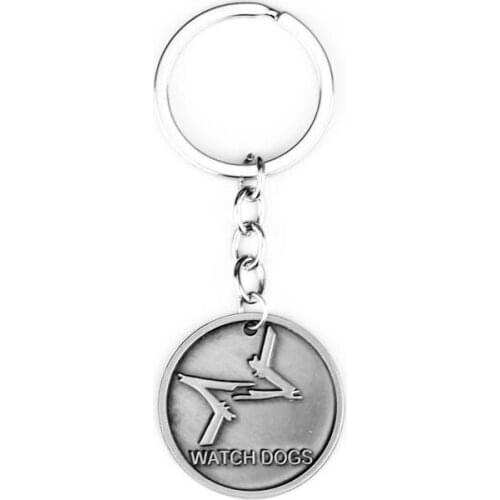 Steam Watch_Dogs 2 Logo DEDSEC Alloy Electroplating Key Chain Movie Ring Marcus Holloway Game Accessories Pendant