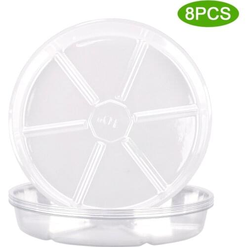 Flower Pot Plant Tray Plastic Durable 8 PCS 8 Pack/set Corrosion-resistant PET Indoor Outdoor Plants Supply Cushion Round Dish