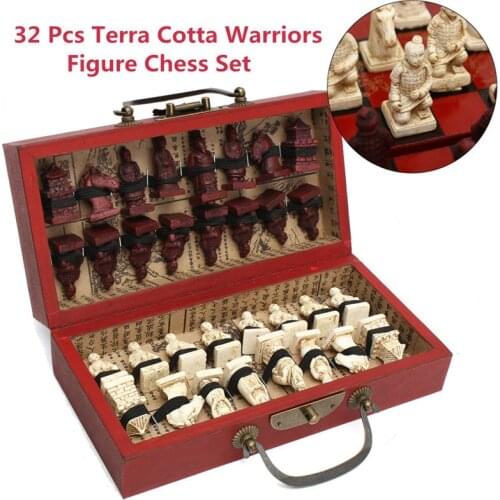 Wooden Antique Chinese Chess Pieces Set Board Game Family Leisure Toys Chinese Chess