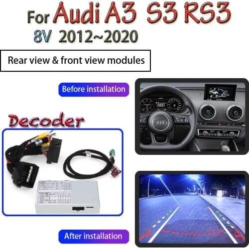 For Audi A3 8P 8V S3 RS3 MMI 2003~2020 Reverse Camera Interface Adapter Backup Parking Front Rear Camera Display Improve Decoder