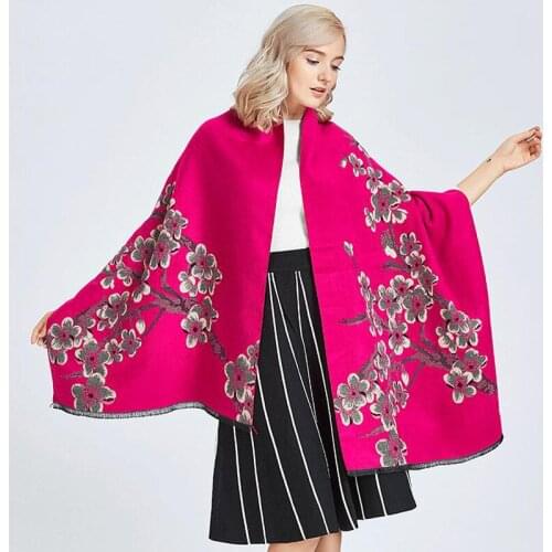 Euramerican Style Women Cashmere Pashmina Shawls Scarves Thicken Warm Wrap Clubs Printing Winter Woman Scarf Thick Blanket