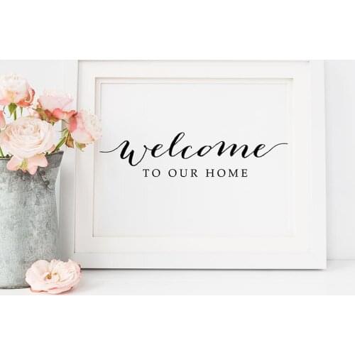 Hot Selling Printable Art Welcome To Our Home Art Decal Home Quote Decor Removable Wall Stickers Home Decals Decor Vinyl S-87