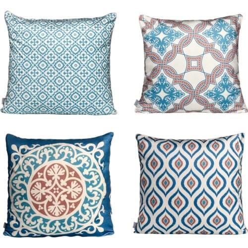 MERRYLIFE 4Pcs 45*45cm Vintage Pattern Sofa Cushion Cover Home Decoration Sofa Bed Decor Decorative Pillowcase Pillow Cover