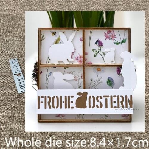 New Design Craft Metal stencil mold Cutting Dies German happy easter bunny scrapbook die cuts Album Paper Card Craft Embossing